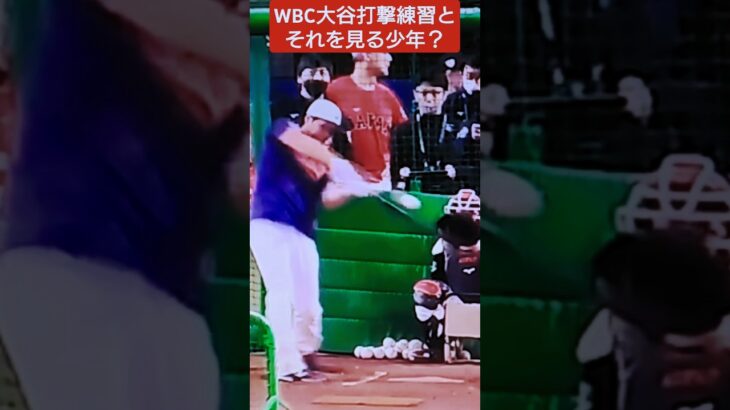 【大谷翔平選手の打撃練習を見つめる野球少年？】 #大谷翔平 #プロ野球 #wbc #baseball