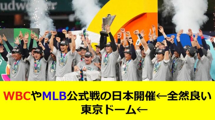 WBCやMLB公式戦の日本開催←全然良い【なんG民の反応】【2ch民の反応】