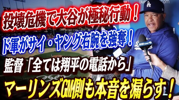 🔴🔴【大谷翔平】グラスナウもスネルも絶望的…マーリンズのサイ・ヤング右腕をド軍が強奪！ロバーツ監督「すべては翔平の電話から始まった」！！大谷発案の“エース強奪計画”にマーリンズGMが語った本音！！