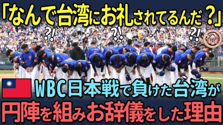 【海外の反応】「なんで台湾にお礼されてるんだ？」WBC日本戦で負けた台湾が円陣を組みお辞儀した理由