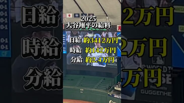 【ヤバすぎる】大谷翔平の恐ろしすぎる時給がこちら　#大谷翔平 #衝撃 #ドジャース #年俸 #メジャー　#時給