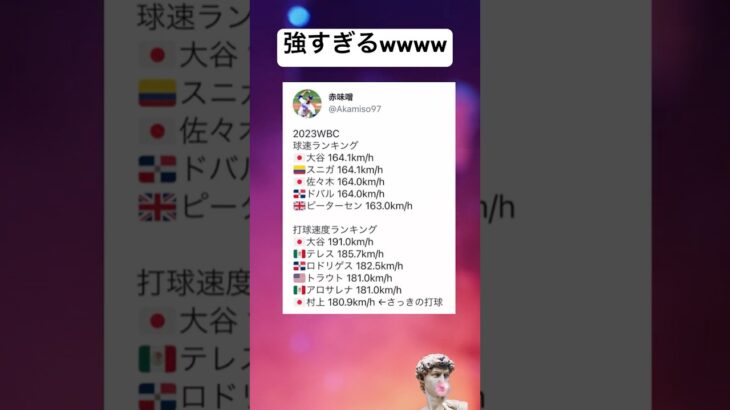 大谷翔平強すぎるwww #shorts #おもしろ #大谷翔平 #野球 #wbc