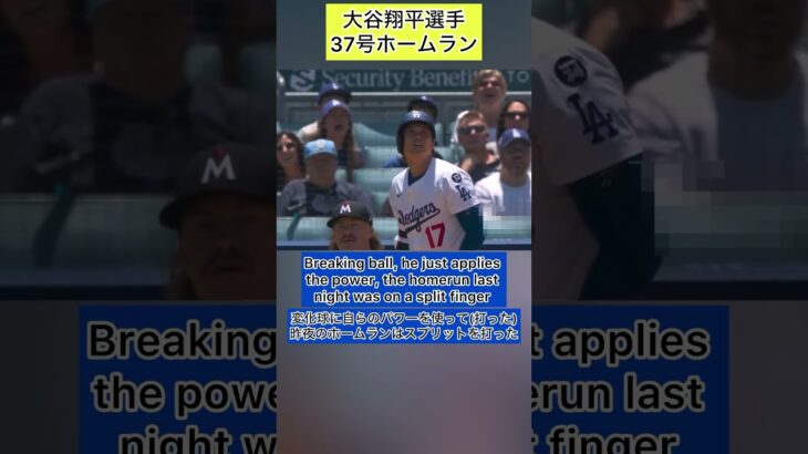 【大谷翔平選手 37号ホームラン】 英会話 英語字幕付きShohei Ohtani リスニング スピーキング