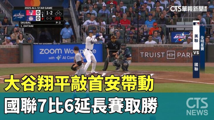 大谷翔平敲首安帶動　國聯7比6延長賽取勝｜華視新聞 20250716 @CtsTw