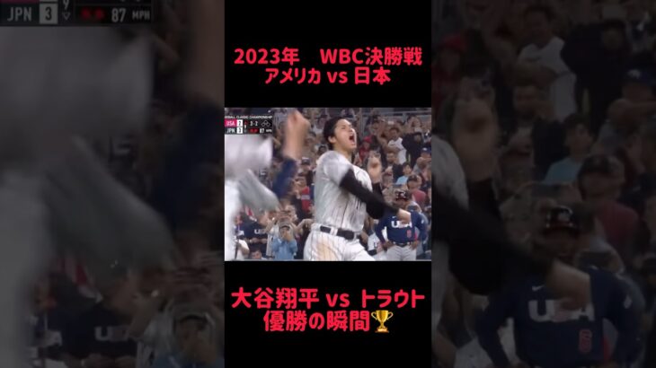 2023年WBC決勝戦 アメリカvs 日本 大谷翔平vs トラウト 優勝の瞬間🏆 #shorts #short #切り抜き #野球 #おすすめ#投球骨折#球速アップ #ピッチング #おもしろ動画