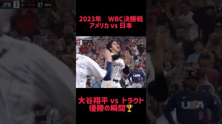 2023年WBC決勝戦 アメリカvs 日本 大谷翔平vs トラウト 優勝の瞬間🏆 #shorts #short #切り抜き #野球 #おすすめ#投球骨折#球速アップ #ピッチング #おもしろ動画