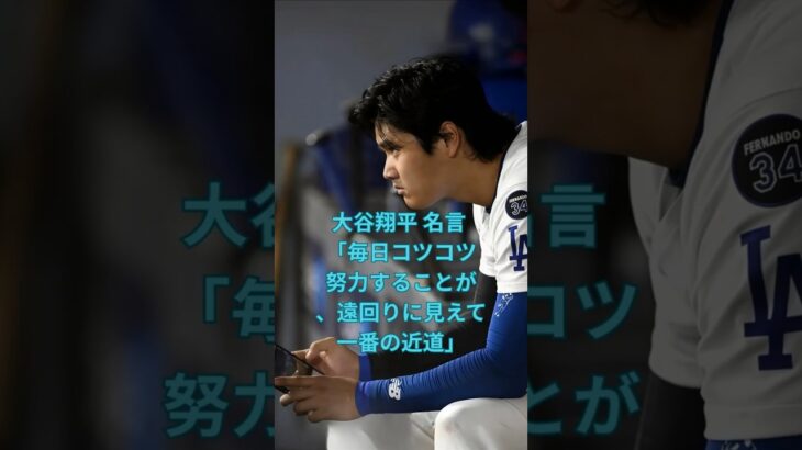 大谷翔平 名言 「毎日コツコツ努力することが、遠回りに見えて一番の近道」　#大谷翔平  ＃ドジャース  #shorts　VOICEVOX:ずんだもん VOICEVOX:四国めたん