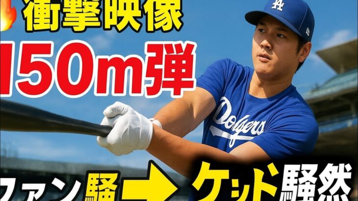 🔥【衝撃映像】大谷翔平、ドジャース初の屋外フリー打撃で“150m弾”連発‼️🦸‍♂️💥新バットの正体にファン騒然⚾✨