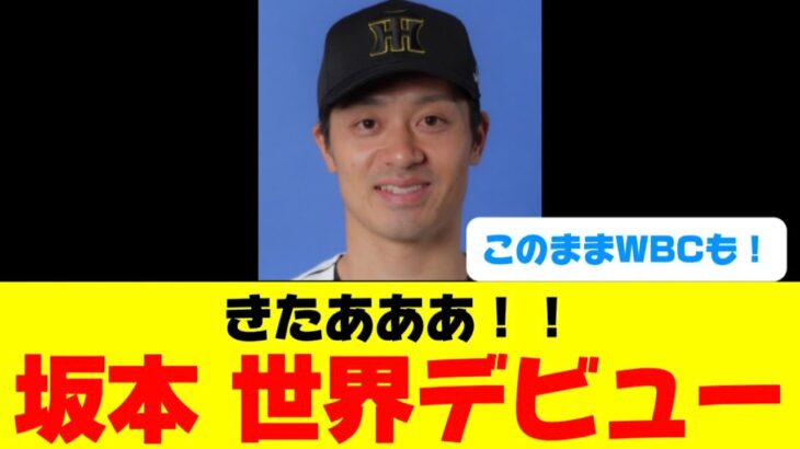 【ついに！】 坂本誠志郎が日本代表初選出！WBCも選出なるか！？ 佐藤輝、森下らも選出！