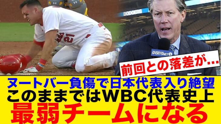 【海外の反応】ヌートバーが緊急手術でWBC参加絶望的に…現地メディアが明かした次回大会の日本代表チームがヤバい理由に一同騒然…井端監督の悲痛な本音に言葉を失う…【侍ジャパン】