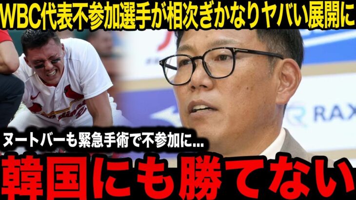 【衝撃】ヌートバーが負傷でWBC参加不能に！相次ぐ出場辞退に井端監督がSOS本音吐露…「このままでは…」放映権問題の裏で新たに浮上した主力が代表入り“できない”驚きの理由に言葉を失う【海外の反応】