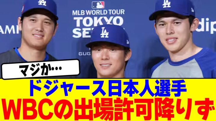 ドジャース日本人選手にWBCの出場許可が降りず…【2chまとめ】【2chスレ】【5chスレ】