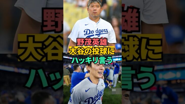 😱野茂英雄、大谷翔平のフォームを見て驚愕の評価！