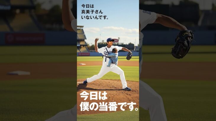 「今日は僕の当番です。」【大谷翔平】⚾️ 真美子さん不在でまさかの登板⁉️