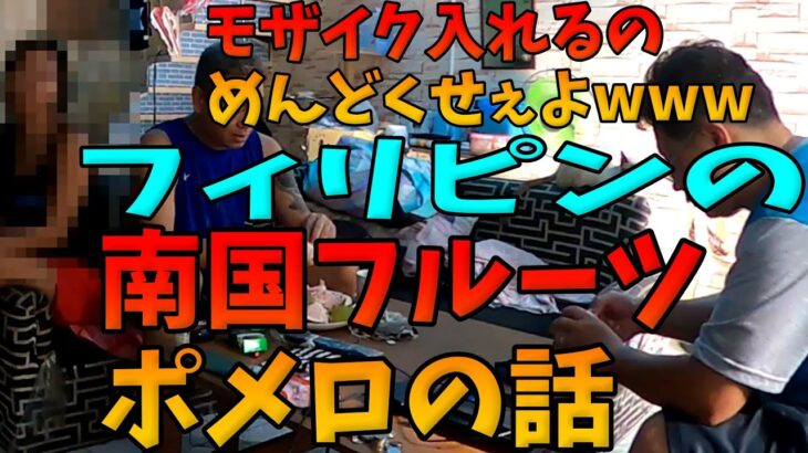 フィリピンでおじさん2人がくっちゃべりながらポメロを食べた。