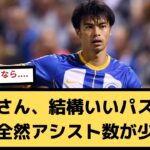 【悲報】三笘薫さん、結構いいパス出してるのに全然アシスト数が少ない…【2chサッカースレ】