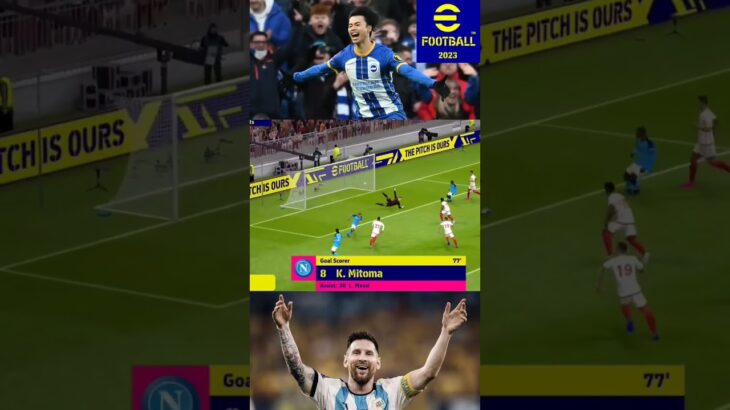 Messi + Mitoma 💥💥 #shorts #efootball2023 #pesmobile #messi #mitoma #football #highlights