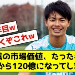 【朗報】三笘薫、たった半年で市場価値10倍の大暴騰wwwww