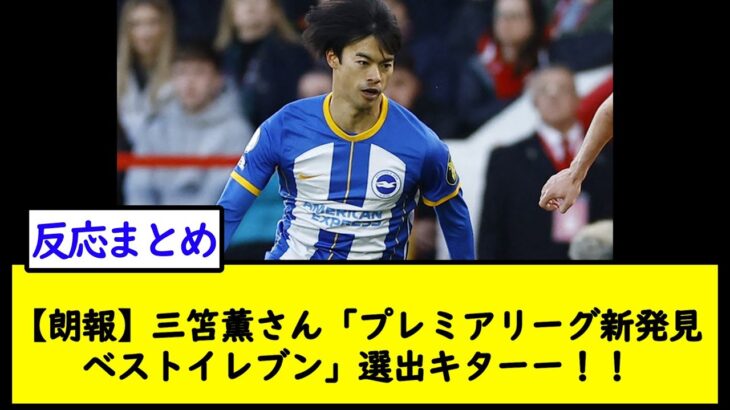 【朗報】三笘薫さん「プレミアリーグ新発見ベストイレブン」選出キターー！！【2chサッカースレ】