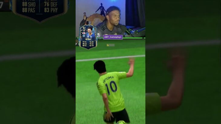 Esta carta no deberia ser de objetivos, mitoma TOTS de 92, muy buen tiro lejano. #shorts #fifa23