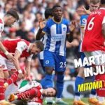 Martinelli Injured by caicedo | Mitoma Reaction on Martinelli Injury