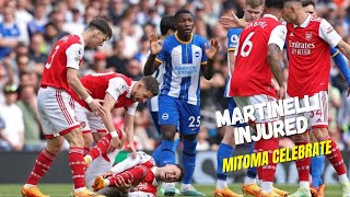 Martinelli Injured by caicedo | Mitoma Reaction on Martinelli Injury