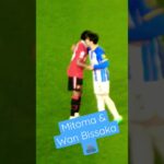 Mitoma and Wan Bissaka hug 三笘薫&ワン＝ビサカハグ