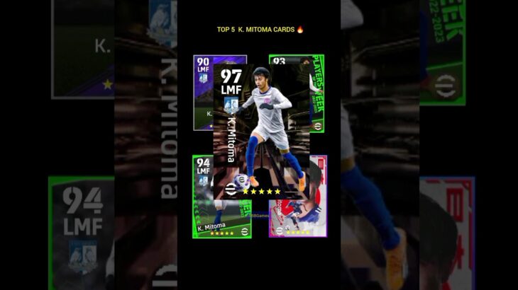 Top 5 K.  Mitoma cards efootball 23 🔥 #efootball2023 #efootball2023mobile #pes2023 #shorts