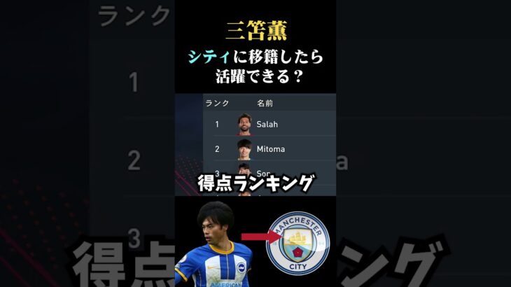 三笘薫、マンチェスターシティに移籍したら活躍できるのか #shorts #FIFA23 #検証 #サッカー