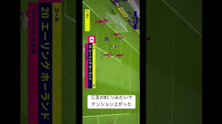 三笘の1ミリやん。ハーランド日本代表なってください#efootball #w杯 #ウイイレ #ワールドカップ #日本代表 #三笘薫  #三笘の1ミリ