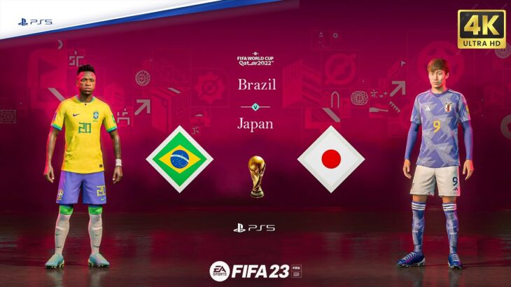 FIFA-23 PS5 | Brazil Vs Japan ft Neymar, Vini Jr, Mitoma | World Cup Qatar 23 | PS5™ [4K60].