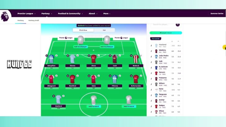 GW 1 FPL 2023/2024; HAALAND RASHFORD SAKA ODEGARD FERNANDES MITOMA SHAW ESTUPINAN STONE RAMSDALE