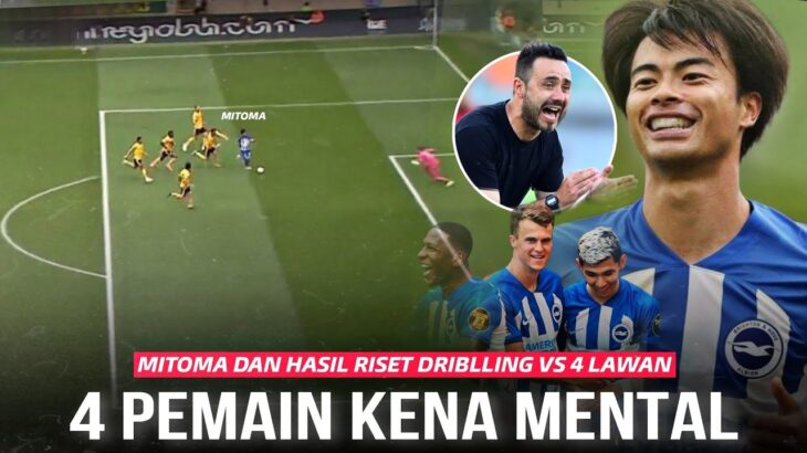 Gak Cuma 1 vs 1, Sekarang 1 vs 4 ! Hasil Pengembangan Riset Ilmiah Mitoma Permalukan 4 Pemain Wolves