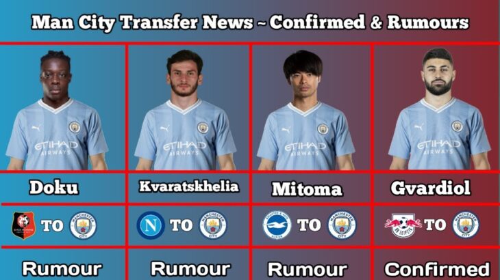 Manchester City Transfer News ~ Confirmed & Rumours With Doku & Mitoma ~ Update 3 August 2023