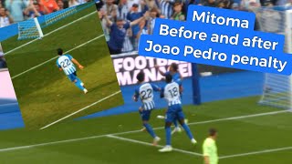 Mitoma cam on Joao Pedro penalty vs Luton 三笘薫 アシスト ブライトン vs ルートンタウン