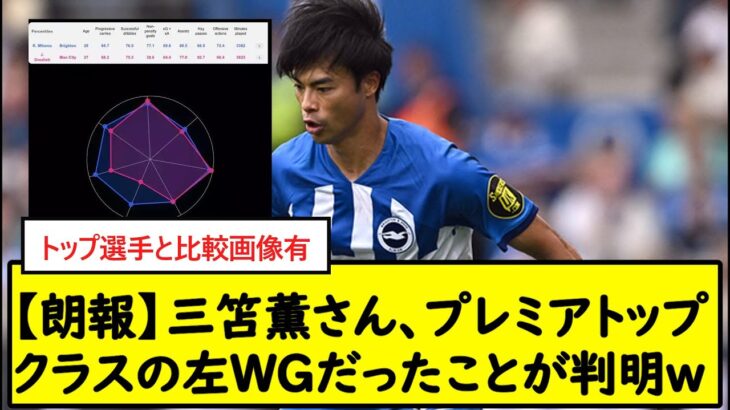 【比較画像有】三笘薫さん、プレミアトップクラスの左WGだったことが判明w【2chサッカースレ】