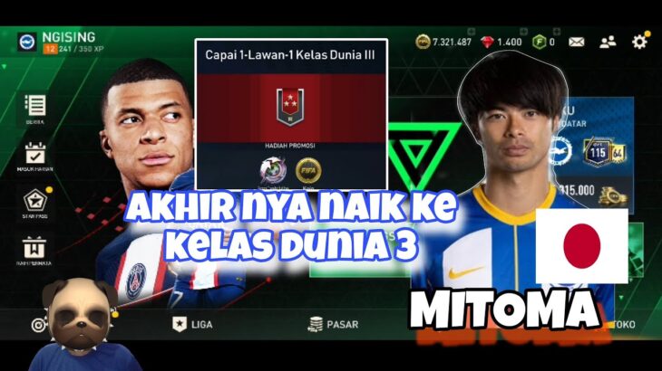 akhir nya naik ke kelas dunia 3 fifa mobile oleh mitoma pemain  club bringtone & hove albion.