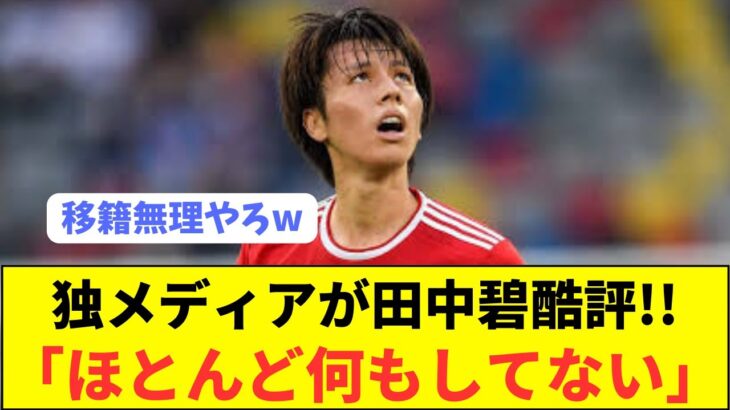 【悲報】ドイツメディア「田中碧はプレミア移籍したいならもっと頑張れ」