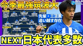 【NEXT日本代表軍団】週給1,500万の先輩三笘薫を追う今季関東一部首位の筑波大スタメンを見よ！