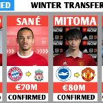 🚨 ALL CONFIRMED TRANSFERS AND RUMOURS WINTER 2024.MITOMA TO MANCHESTER UNITED, SANE TO LIVERPOOL.