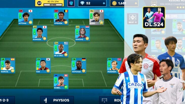 I buy Mitoma Kim Min Jae Kubo to make Asian team in Dream League 2024