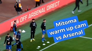 Mitoma warm up cam vs Arsenal 三笘薫 アーセナル vs ブライトン