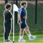 Brighton midfielder Kaoru Mitoma is back training as Japan continue AFC Asian Cup preparations