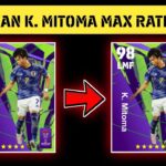 RACIKAN K. MITOMA AFC ASIAN CUP MAX RATING 98 EFOOTBALL 2024 MOBILE