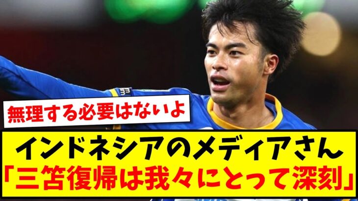 【恐怖】インドネシアのメディアさん「三笘薫の復帰は我々にとって深刻…」www