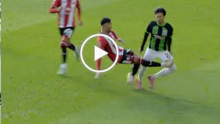 Mason Holgate red card vs Brighton vs Sheffield United after red card tackle on Kaoru Mitoma || vid