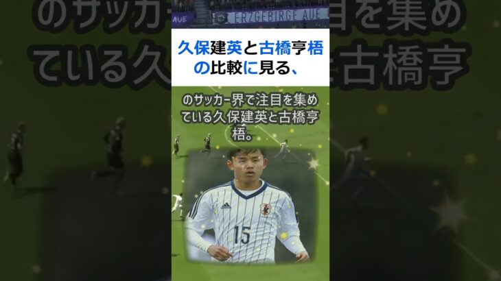 久保建英と古橋亨梧の比較に見る、サッカー選手の価値観の違いとは？日本のサ… #shorts 619