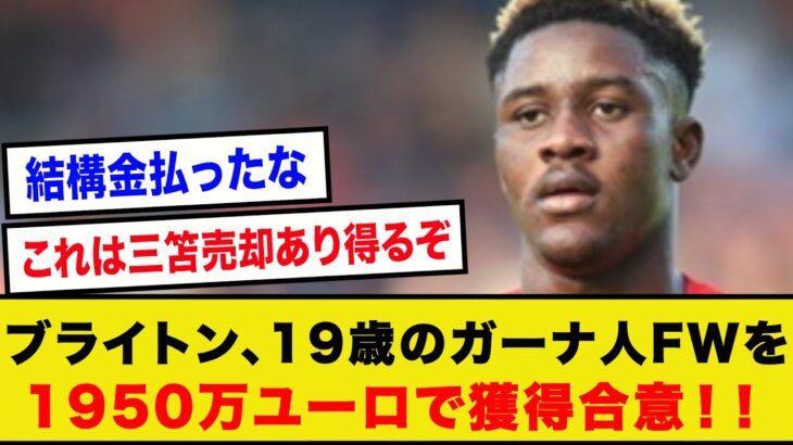 【速報】ブライトン、イブラヒム・オスマンの獲得で三笘の去就にも影響か