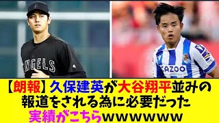 【朗報】久保建英が大谷翔平並みの報道をされる為に必要だった実績がこちらｗｗｗｗｗｗ