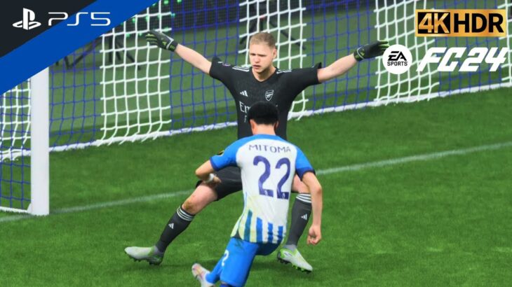 (PS5) EPL 23-24 | Brighton vs Arsenal 1-3 | Ramsdale Make Mitoma Frustration | FC 24 [4K HDR 60FPS]